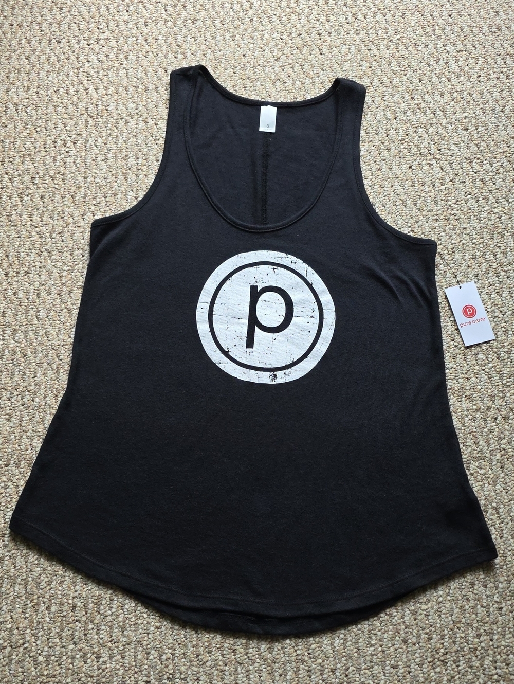 Pure Barre Backstage Tank with White Distressed Logo